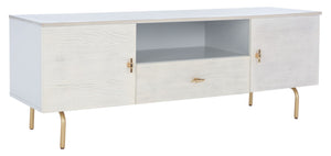 Safavieh Genevieve Media Stand - Mid-Century Modern Design With Glamorous Gold Legs For Stylish Living Rooms Grey / White Washed MED5000E
