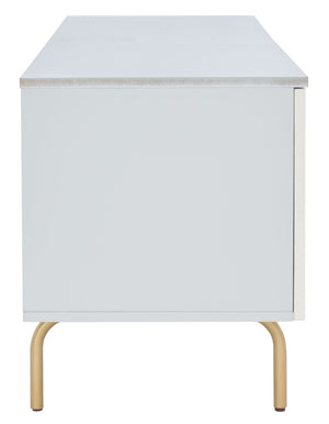 Safavieh Genevieve Media Stand - Mid-Century Modern Design With Glamorous Gold Legs For Stylish Living Rooms Grey / White Washed MED5000E