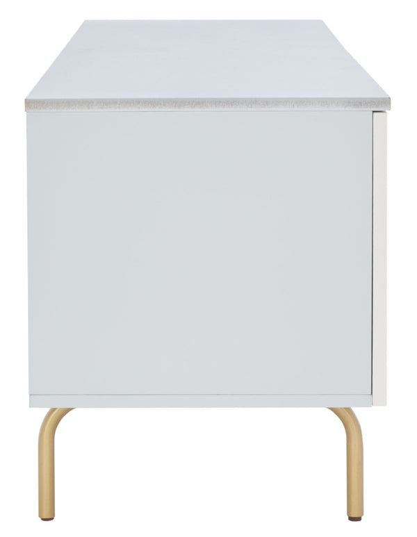 Safavieh Genevieve Media Stand - Mid-Century Modern Design With Glamorous Gold Legs For Stylish Living Rooms Grey / White Washed MED5000E