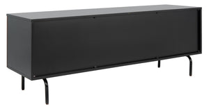 Safavieh Genevieve Media Stand - Mid-Century Modern Design With Glamorous Gold Legs For Stylish Living Rooms Black / Walnut MED5000F