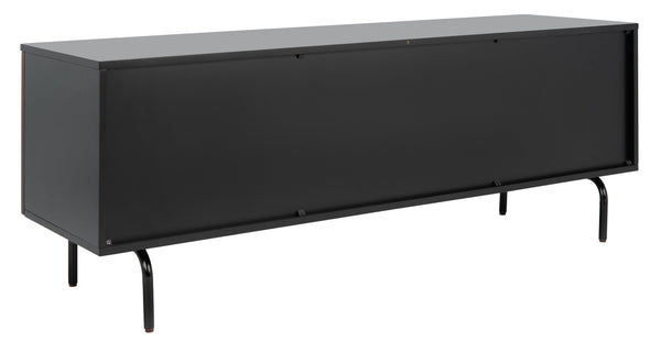 Safavieh Genevieve Media Stand - Mid-Century Modern Design With Glamorous Gold Legs For Stylish Living Rooms Black / Walnut MED5000F