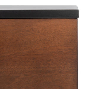 Safavieh Genevieve Media Stand - Mid-Century Modern Design With Glamorous Gold Legs For Stylish Living Rooms Black / Walnut MED5000F