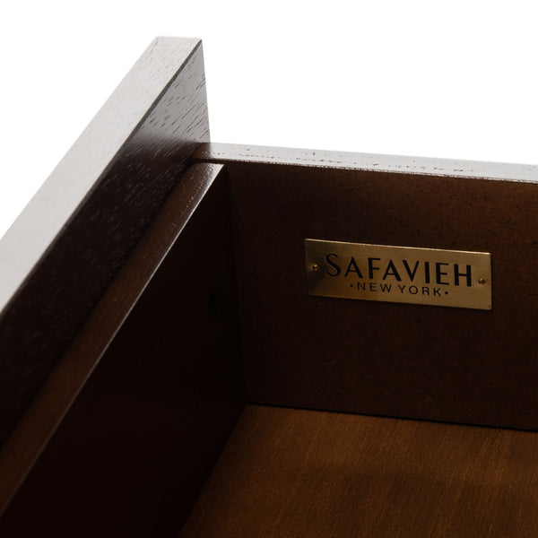 Safavieh Genevieve Media Stand - Mid-Century Modern Design With Glamorous Gold Legs For Stylish Living Rooms Black / Walnut MED5000F