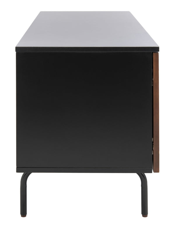 Safavieh Genevieve Media Stand - Mid-Century Modern Design With Glamorous Gold Legs For Stylish Living Rooms Black / Walnut MED5000F