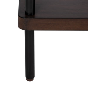 Safavieh Bruno Industrial Media Stand - Stylish Mahogany & Black Metal Storage For Modern Living Rooms & Décor MED5001A