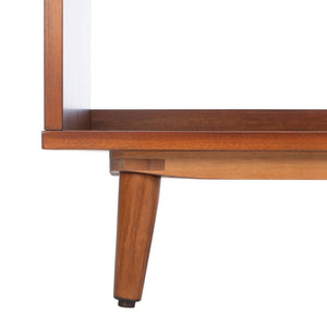 Safavieh Cricket Retro-Chic Open Shelf Media Stand - Durable Mahogany, Warm Acacia Finish For Stylish Living Rooms MED5002A