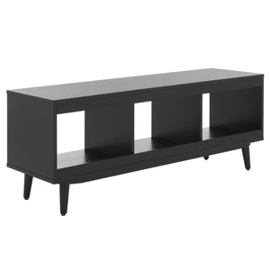 Safavieh Cricket Open Shelf Media Stand - Elegant Mahogany Wood Design For Stylish Entertainment Organization Black Mahogany Wood,Pb,Acacia Veneer Med5002b