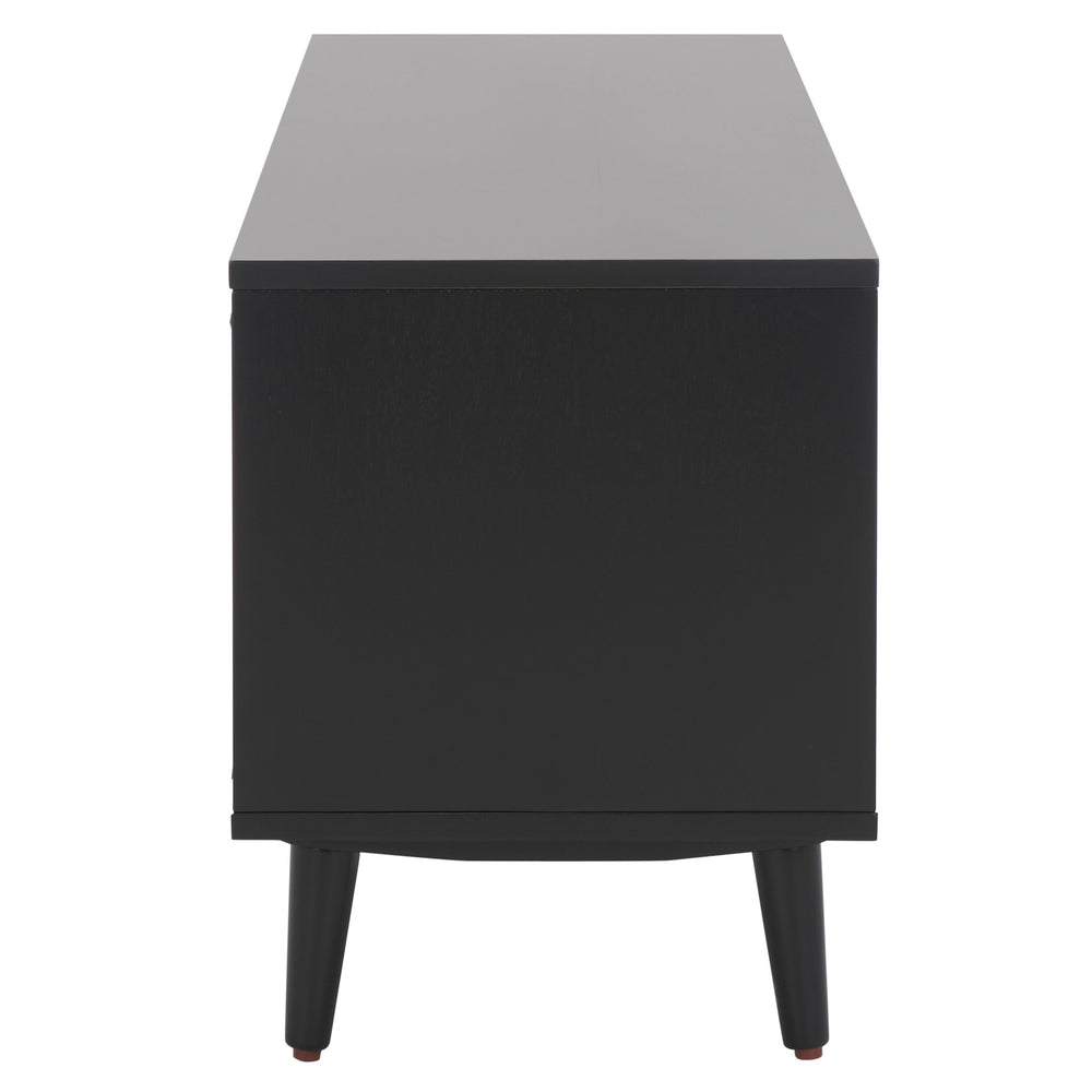 Safavieh Cricket Open Shelf Media Stand - Elegant Mahogany Wood Design For Stylish Entertainment Organization Black Mahogany Wood,Pb,Acacia Veneer Med5002b