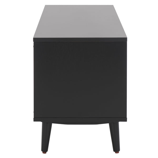 Safavieh Cricket Open Shelf Media Stand - Elegant Mahogany Wood Design For Stylish Entertainment Organization Black Mahogany Wood,Pb,Acacia Veneer Med5002b