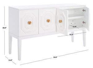 Safavieh Riya Chic 3-Door Sideboard With Gold-Tone Accents & Adjustable Shelves For Stylish Organization MED5005A