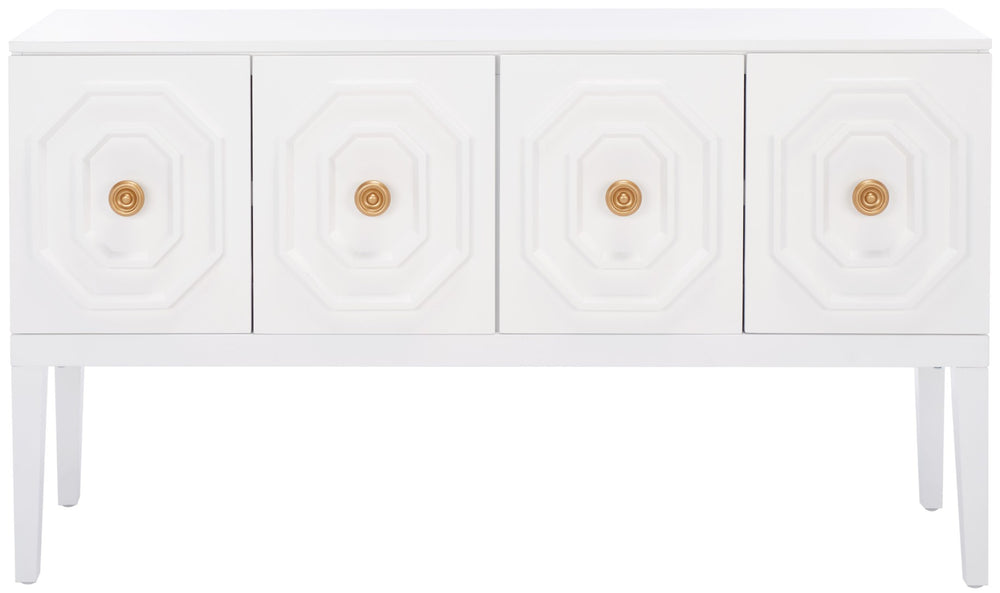 Safavieh Riya Chic 3-Door Sideboard With Gold-Tone Accents & Adjustable Shelves For Stylish Organization MED5005A