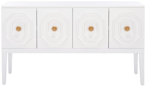 Safavieh Riya Chic 3-Door Sideboard With Gold-Tone Accents & Adjustable Shelves For Stylish Organization MED5005A