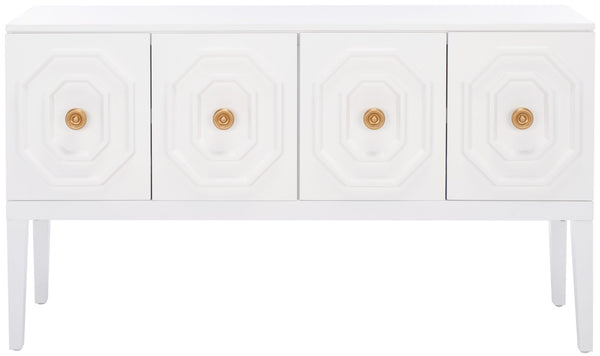 Safavieh Riya Chic 3-Door Sideboard With Gold-Tone Accents & Adjustable Shelves For Stylish Organization MED5005A
