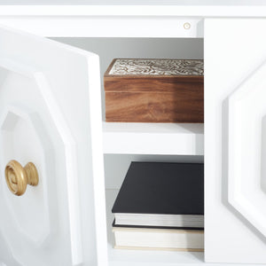 Safavieh Riya Chic 3-Door Sideboard With Gold-Tone Accents & Adjustable Shelves For Stylish Organization MED5005A