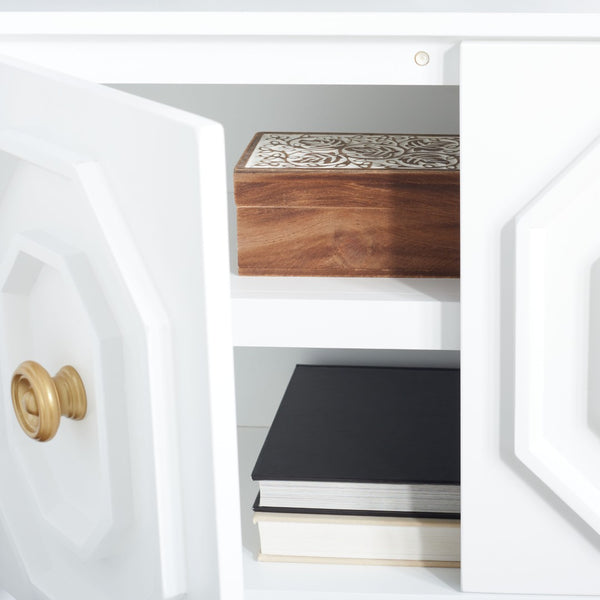 Safavieh Riya Chic 3-Door Sideboard With Gold-Tone Accents & Adjustable Shelves For Stylish Organization MED5005A