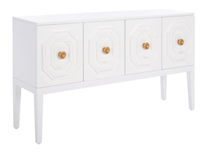 Safavieh Riya Chic 3-Door Sideboard With Gold-Tone Accents & Adjustable Shelves For Stylish Organization MED5005A