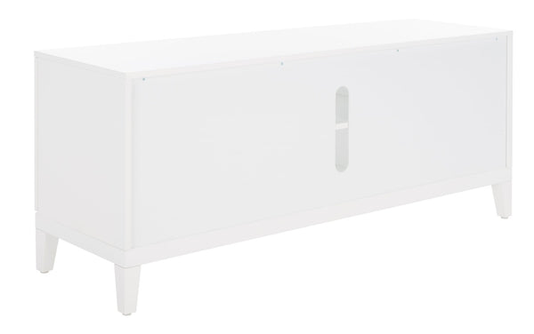 Safavieh Riya Modern 2-Door Media Stand With Sculptural Design & Hidden Storage For Stylish Living Rooms MED5006A