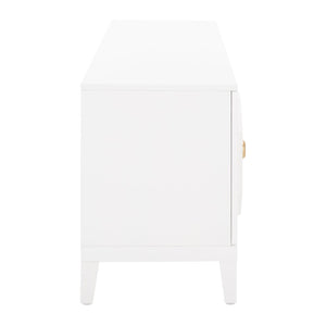 Safavieh Riya Modern 2-Door Media Stand With Sculptural Design & Hidden Storage For Stylish Living Rooms MED5006A