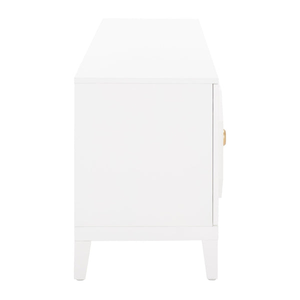 Safavieh Riya Modern 2-Door Media Stand With Sculptural Design & Hidden Storage For Stylish Living Rooms MED5006A
