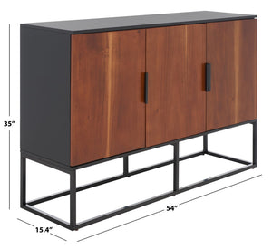 Safavieh Vance 3-Door Sideboard With Adjustable Shelves - Stylish Mahogany Storage For Modern Living Spaces MED5007A