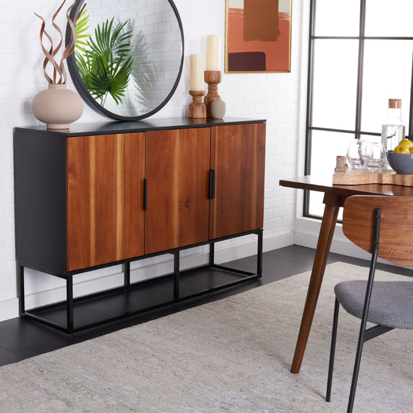 Safavieh Vance 3-Door Sideboard With Adjustable Shelves - Stylish Mahogany Storage For Modern Living Spaces MED5007A