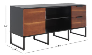 Safavieh Vance Modern Industrial Media Stand With 1 Door, 2 Drawers & 2 Shelves For Stylish Storage Solutions MED5008A