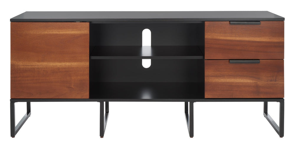 Safavieh Vance Modern Industrial Media Stand With 1 Door, 2 Drawers & 2 Shelves For Stylish Storage Solutions MED5008A