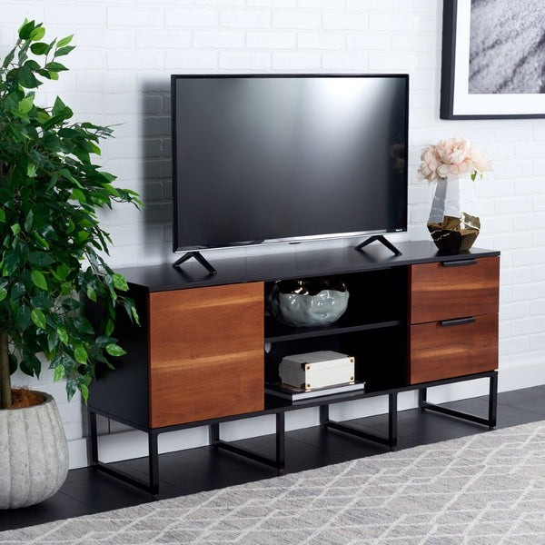 Safavieh Vance Modern Industrial Media Stand With 1 Door, 2 Drawers & 2 Shelves For Stylish Storage Solutions MED5008A