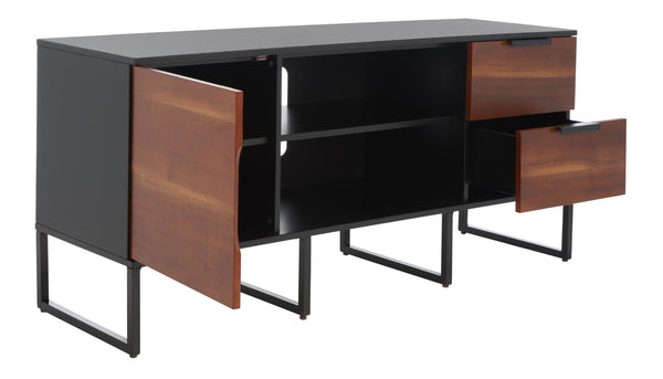 Safavieh Vance Modern Industrial Media Stand With 1 Door, 2 Drawers & 2 Shelves For Stylish Storage Solutions MED5008A