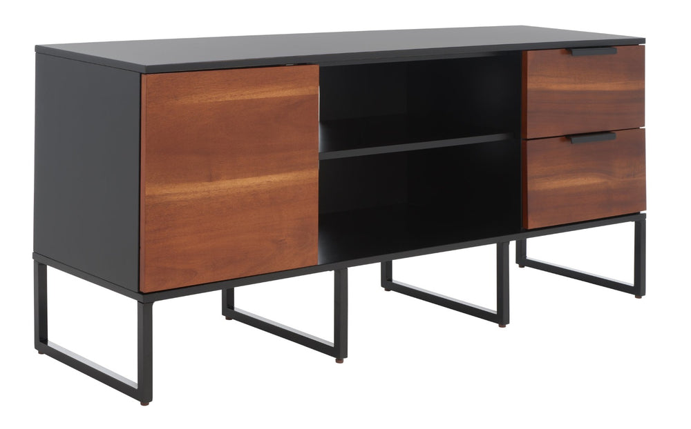 Safavieh Vance Modern Industrial Media Stand With 1 Door, 2 Drawers & 2 Shelves For Stylish Storage Solutions MED5008A