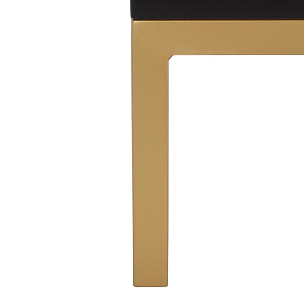 Safavieh Zadie Coastal-Inspired Rattan Media Stand With Open Shelving & Elegant Gold Accents For Modern Homes Black With Natural Rattan / Gold Legs MED5009A