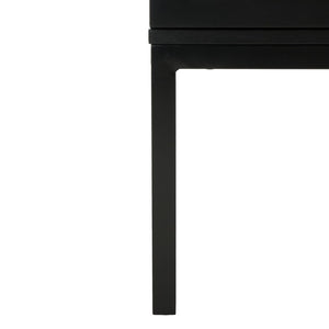 Safavieh Zadie Modern Coastal Elegance Rattan Sideboard With Two Shelves For Stylish Storage Solutions Black With Natural Rattan / Black Legs MED5010D