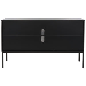 Safavieh Zadie Coastal-Inspired Rattan Sideboard With Two Shelves For Stylish Storage In Any Room Black MED5010E