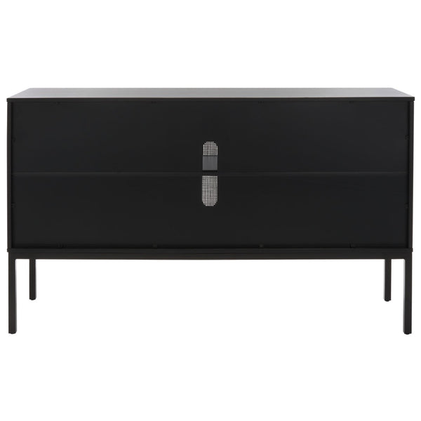 Safavieh Zadie Coastal-Inspired Rattan Sideboard With Two Shelves For Stylish Storage In Any Room Black MED5010E