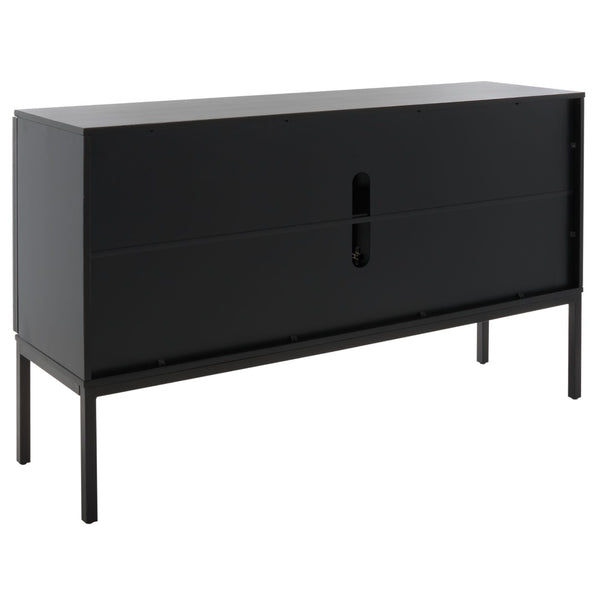 Safavieh Zadie Coastal-Inspired Rattan Sideboard With Two Shelves For Stylish Storage In Any Room Black MED5010E