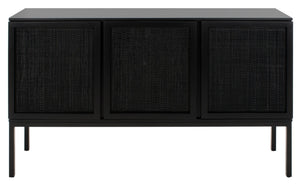 Safavieh Zadie Coastal-Inspired Rattan Sideboard With Two Shelves For Stylish Storage In Any Room Black MED5010E
