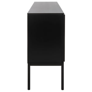 Safavieh Zadie Coastal-Inspired Rattan Sideboard With Two Shelves For Stylish Storage In Any Room Black MED5010E