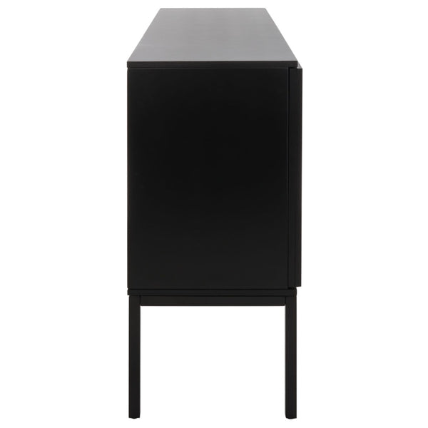 Safavieh Zadie Coastal-Inspired Rattan Sideboard With Two Shelves For Stylish Storage In Any Room Black MED5010E