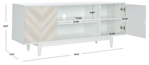 Safavieh Tay 3-Shelf Media Stand: Retro-Chic Design With Chevron Pattern, Storage & Style For Your Living Room MED5012A