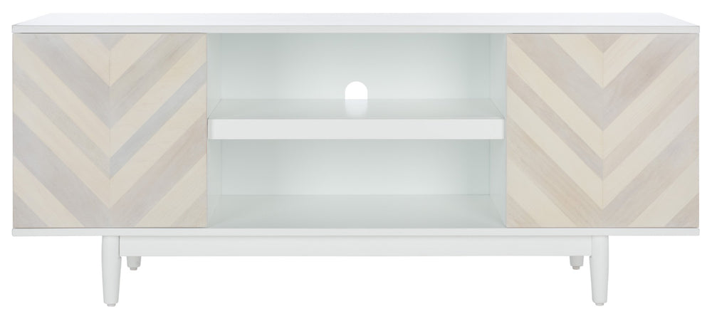 Safavieh Tay 3-Shelf Media Stand: Retro-Chic Design With Chevron Pattern, Storage & Style For Your Living Room MED5012A