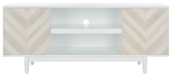 Safavieh Tay 3-Shelf Media Stand: Retro-Chic Design With Chevron Pattern, Storage & Style For Your Living Room MED5012A