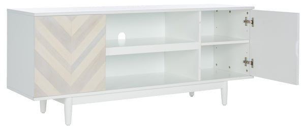 Safavieh Tay 3-Shelf Media Stand: Retro-Chic Design With Chevron Pattern, Storage & Style For Your Living Room MED5012A