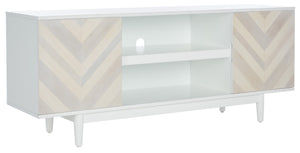 Safavieh Tay 3-Shelf Media Stand: Retro-Chic Design With Chevron Pattern, Storage & Style For Your Living Room MED5012A