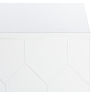 Safavieh Kit Elegant 3-Shelf Media Stand With Hexagon Pattern & Gold Legs - Modern Storage For Tvs & Décor MED5013A