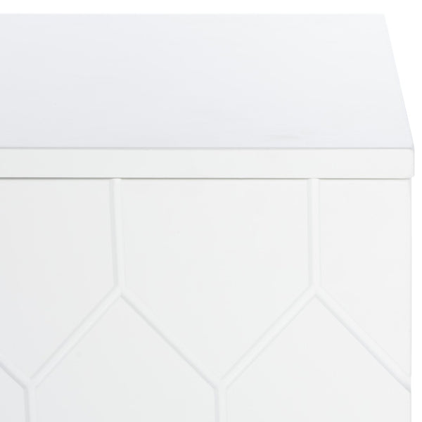 Safavieh Kit Elegant 3-Shelf Media Stand With Hexagon Pattern & Gold Legs - Modern Storage For Tvs & Décor MED5013A