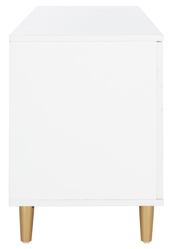 Safavieh Kit Elegant 3-Shelf Media Stand With Hexagon Pattern & Gold Legs - Modern Storage For Tvs & Décor MED5013A