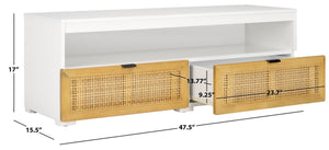 Safavieh Theon 2 Drawer Media Stand White / Natural MED5015A