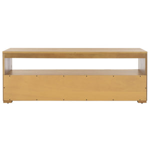 Safavieh Theon Airy 2 Drawer Media Stand With Woven Rattan Panels For Modern Living Spaces And Stylish Storage Natural MED5015B