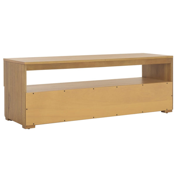 Safavieh Theon Airy 2 Drawer Media Stand With Woven Rattan Panels For Modern Living Spaces And Stylish Storage Natural MED5015B