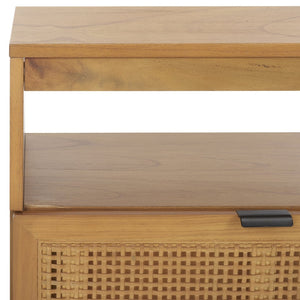 Safavieh Theon Airy 2 Drawer Media Stand With Woven Rattan Panels For Modern Living Spaces And Stylish Storage Natural MED5015B